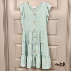Mint Ruffle tier dress short sleeve full button down size 16